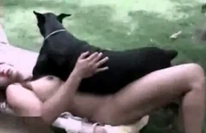 Zoophile loves this black doggy