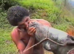 Fresh cock for a beast in a hot outdoor scene