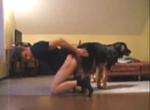 Zoo porn shows a guy who gets blasted by dog